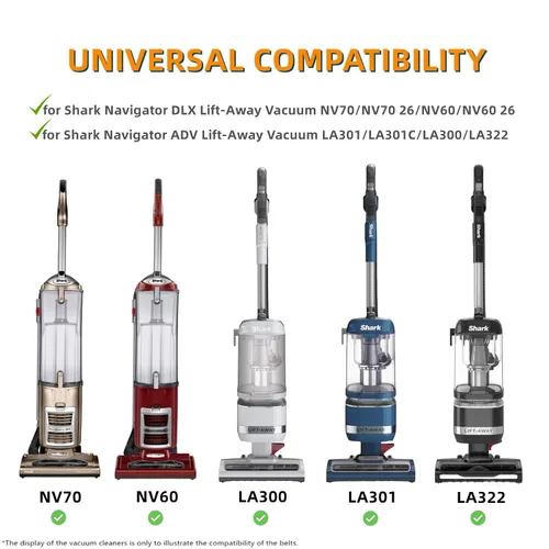 Miniatura 3 de JEDELEOS Correas de repuesto para aspiradora vertical Shark Navigator ADV LA301, LA301C, LA300, LA322 y Navigator DLX NV70, NV70 26, NV60 y NV60 26