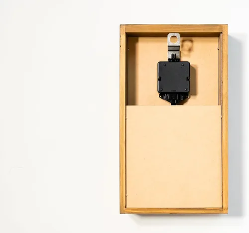 Miniatura 5 de Reloj de pared con péndulo, reloj de escritorio japonés hecho a mano con madera maciza de haya, roble y nogal, sin tictac, funciona
