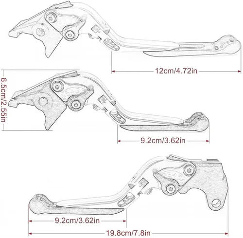 Miniatura 3 de Clutch Brake Lever for FZ-8 2011-2020 Motorcycle Adjustable Folding Extendable Brake Clutch Levers Handle