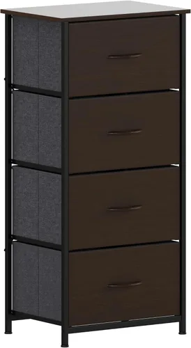 Miniatura 12 de Flash Furniture Harris - Cómoda de almacenamiento vertical de 4 cajones, parte superior de madera de ingeniería y marco de hierro fundido, cajones