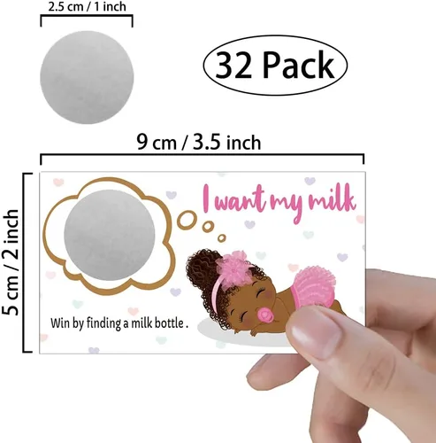 Miniatura 2 de REWIDPARTY Tarjetas de juego de fiesta para raspar para baby shower (32 piezas) Actividad para despedida de soltera baby shower, boletos festivos