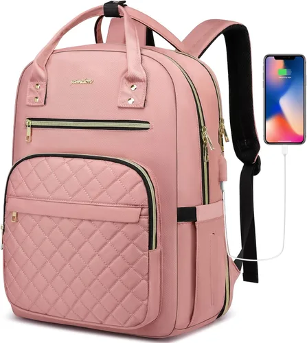 Miniatura 16 de Mochila YAMTION para mujeres y adolescentes, mochila escolar con USB para estudiantes universitarios, bolsa para portátil con TSA para trabajo