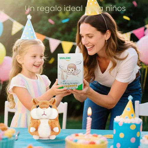 Miniatura 6 de SANJOIN Juguetes para niños pequeños, hámster parlante repite lo que dices para niños y niñas, animales de peluche, juguete sensorial interactivo