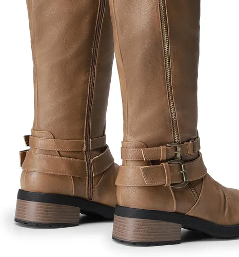 Miniatura 5 de DREAM PAIRS Botas de equitación hasta la rodilla para mujer de pantorrilla ancha