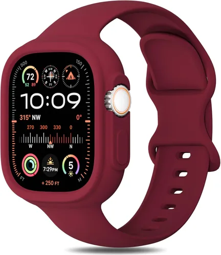 Miniatura 38 de Keebowz Funda Protectora de Silicona Compatible con Apple Watch de 38mm 40mm 41mm 42mm 44mm 45mm 46mm 49mm, Mujeres y Hombres, Correa Deportiva