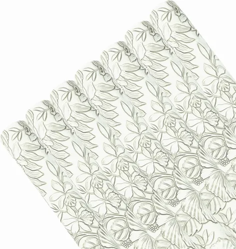 Miniatura 2 de 7 hojas de piel sintética en relieve para hacer aretes y monederos, 8.2 x 11.8 pulgadas con hojas de flores en relieve, hojas de tela sintética