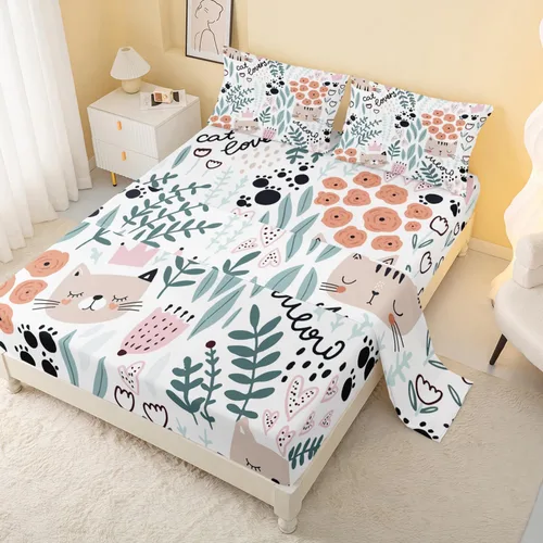 Miniatura 9 de CVHOUSE Juego de sábanas bajeras de tortuga marina, tamaño individual, juego de ropa de cama de tortuga para niños y niñas, 1 sábana encimera y 1 A4