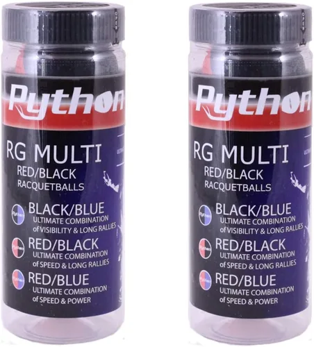 Miniatura 3 de Python 3 Ball Can RG - Bolas de raqueta multicolor (respaldadas por la leyenda de racquetball Ruben González!)