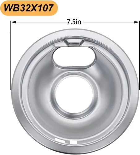 Miniatura 5 de WB32X106 y WB32X107 - Juego de bandejas de goteo cromadas compatibles con horno GE, incluye 1 sartén de 8 pulgadas y 3 bandejas de 6 pulgadas
