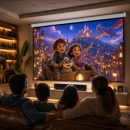 Miniatura 3 de Pantalla de proyector motorizada de 110", pantalla de proyector eléctrica 16:9 con control remoto, pantalla de película HD
