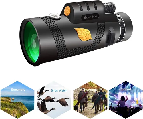 Miniatura 5 de Telescopio monocular, alta potencia de 12 x 50 pulgadas, alcance de prisma de mano con soporte para teléfono inteligente para adultos BAK4 FMC