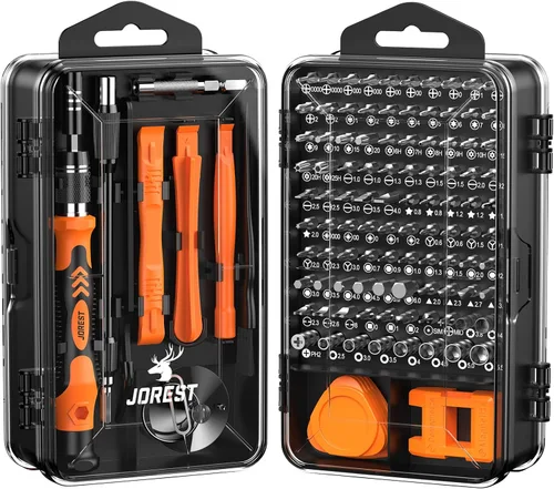 JOREST Juego de destornilladores de precisión 117 en 1, regalos de herramientas para hombres, mini kit de herramientas de reparación con puntas de