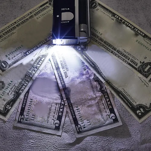 Miniatura 5 de Dunzy 2 unids linterna de luz negra UV portátil luz negra LED luz UV funciona con pilas negro negro antorcha falsificación Bill Detector