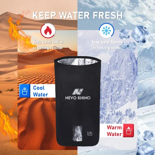 Miniatura 3 de N NEVO RHINO 2 bolsas aislantes de vejiga de agua, bolsa protectora para vejigas de hidratación de 2L-3L, funda aislante de vejiga de agua mantiene