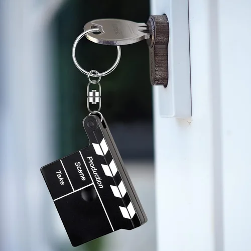 Miniatura 7 de Junkin Llavero de tablilla a granel con cinta métrica temática de película, recuerdos de fiesta nocturna para premios de recuerdo (24 unidades)