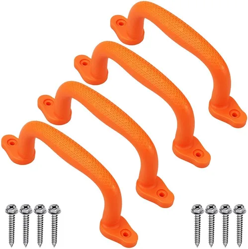 Miniatura 17 de SELEWARE Asas de seguridad naranjas para patio de recreo, asas de plástico antideslizantes para patio de juegos para niños para interiores y Naranja