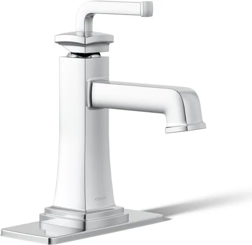 Miniatura 11 de KOHLER K-27399-4K-2MB Riff - Grifo de lavabo de baño amplio, grifos de baño de 3 agujeros con drenaje clicker, 1.0 GPM, latón moderno cepillado