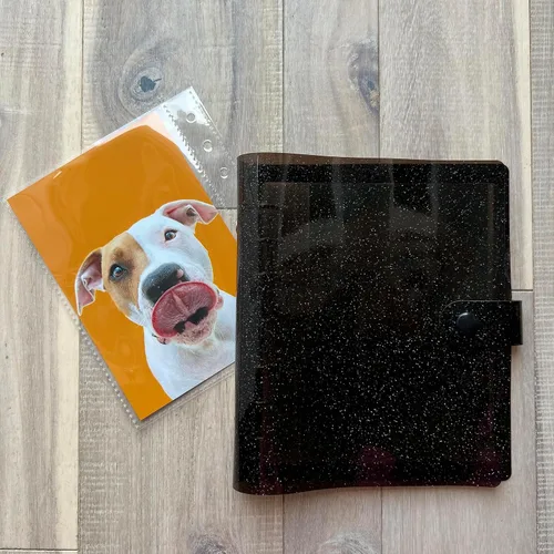 Miniatura 28 de Álbum de fotos de cabina de fotos - Cuaderno con purpurina de 6 anillas, carpeta brillante con 20 fundas para fotos de 2x6 - Se adapta a 80 tiras