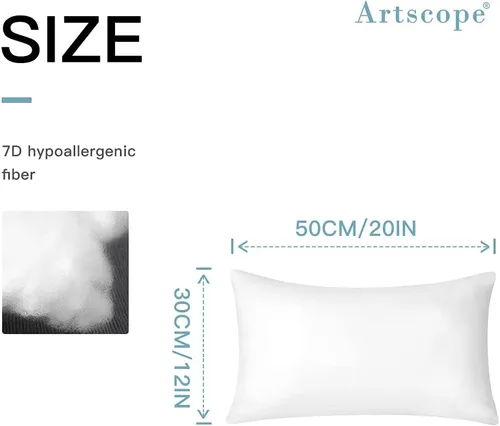 Miniatura 2 de Artscope Outdoor Waterproof Throw Pillows Inserts Set of 2, Premium Fluffy Decorative Square Form Cushion Stuffer Inner Soft for Patio Furniture