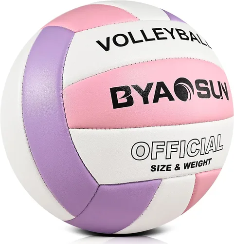 Miniatura 2 de Soft Official Volleyball for Indoor Outdoor Beach, Size 5 Training Volleyball for Beginner Teenager Adult Rosado/Púrpura