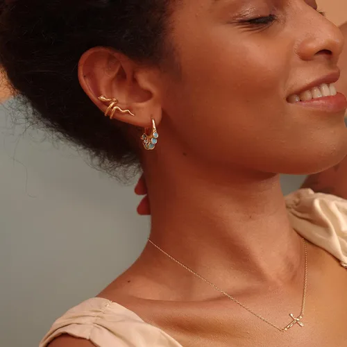 Miniatura 119 de Fettero - Collar con dije de cruz de fe, chapado en oro de 14 K, cadena fina, minimalista, simple, pequeña, para oración, regalo de joyería religiosa