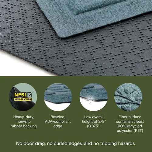 Miniatura 3 de WaterHog - Tapete de bienvenida para interiores/exteriores, 2' x 5', fabricado en Estados Unidos, duradero y resistente al agua, tapete atrapa