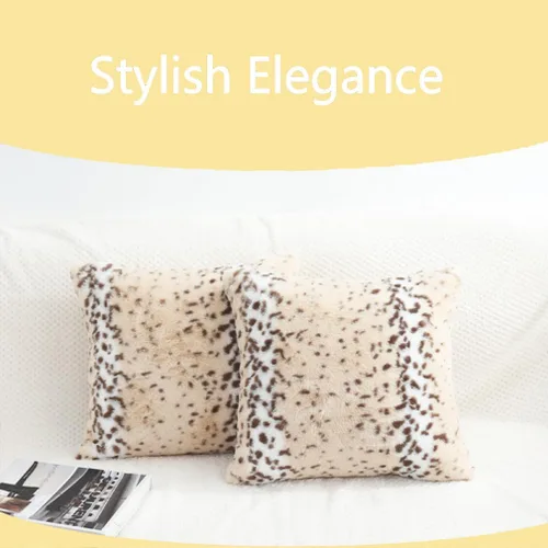 Miniatura 5 de Fundas de almohada esponjosas con estampado de leopardo de nieve y guepardo, fundas de cojín de piel de animal esponjosa, fundas de almohada