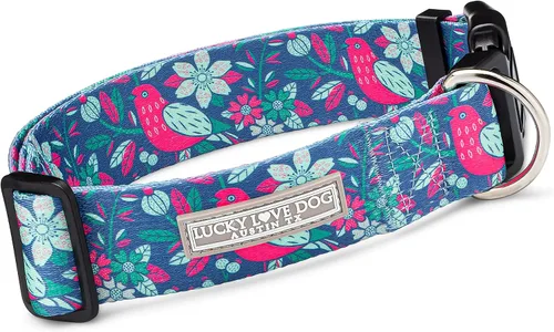 Miniatura 16 de Lucky Love Dog Collar Ancho para Perros - Collar Ajustable, Duradero, Tejido Suave y Cómodo de 1.5 Pulgadas de Ancho para Perros Machos y Hembras