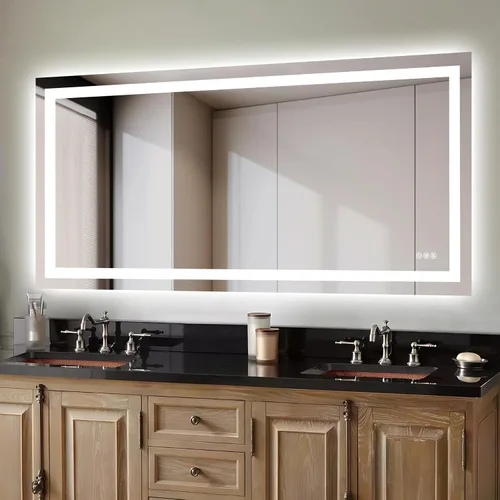 Miniatura 11 de Hivone Espejo de Baño LED de 24X32 con Luces, Antivaho, Regulable, Retroiluminado + Iluminado Frontal, Espejo Inteligente de Tocador de Baño