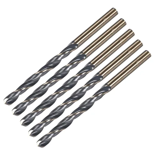 Miniatura 5 de uxcell 5 brocas de vástago recto de 0.098 in de titanio dorado y nitruro negro recubierto de acero de alta velocidad (HSS) 4341 con vástago de 0.098