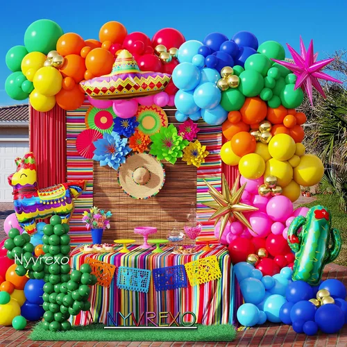 Miniatura 17 de Decoraciones de fiesta de cumpleaños pirata, 142 piezas de guirnalda de globos dorados metálicos rojos, negros, kit de arco de arco de globos