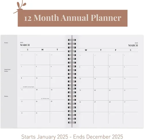 Miniatura 3 de Rileys - Agenda semanal 2025 – Agenda anual y mensual tipográfica, cubierta flexible, páginas de notas, encuadernación de doble alambre