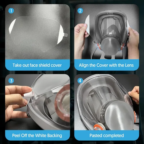Miniatura 6 de QZQ 45 unidades de cubiertas de lentes desprendibles compatibles con 3M 6885, 6000, 6700, 6800, 6900 Serie de mascarillas con respirador, cubierta