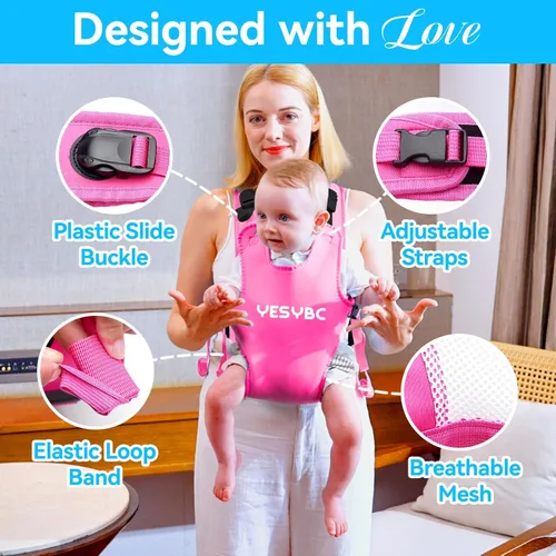 Miniatura 3 de Portabebés, soporte ajustable de doble uso para el pecho con mochila con cordón para recién nacidos a niños pequeños de 13 a 33 libras para piscina