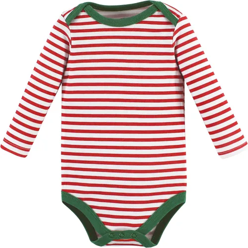 Miniatura 74 de Hudson Baby Body unisex de algodón de manga larga para bebé, leopardo rosa rojo