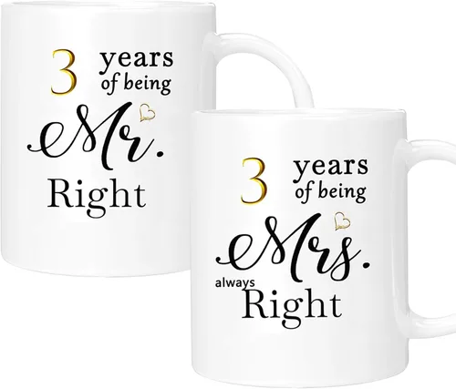 Miniatura 26 de Juego de 2 tazas de café para el 37 aniversario, regalos de boda para parejas, padres, abuelos, hombres, mujeres, marido, esposa, él, ella, caja