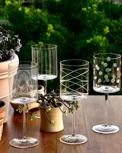 Miniatura 6 de Juego de copas de vino de 4 a 16 onzas cilíndricas de vino blanco y rojo, hechas de cristal premium sin plomo, gran regalo para bodas, aniversarios