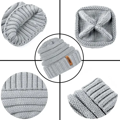 Miniatura 3 de Aneco Conjunto de bufanda de punto cálido de invierno para hombres y mujeres bufanda elástica suave