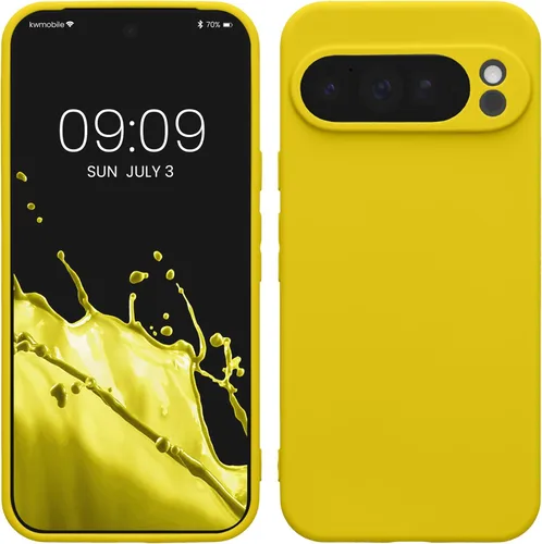 Miniatura 198 de kwmobile Funda compatible con Google Pixel 9 Pro - Funda protectora delgada de TPU para teléfono - Acabado mate suave - Negro mate