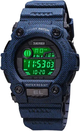 CakCity Reloj deportivo LED de camuflaje para niños, impermeable, digital, electrónico, militar, reloj de pulsera para niños con alarma luminosa,