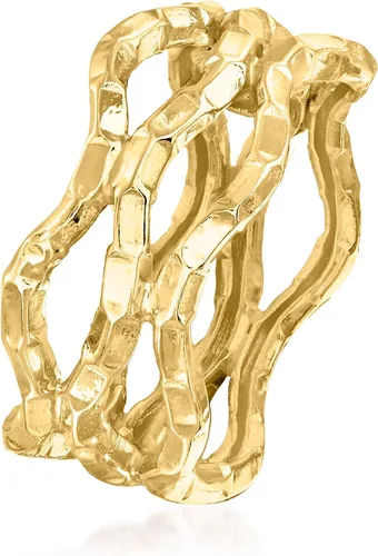 Miniatura 3 de Ross-Simons Anillo de espacio abierto ondulado de oro amarillo de 14 quilates. Talla 5, Oro, no conocido