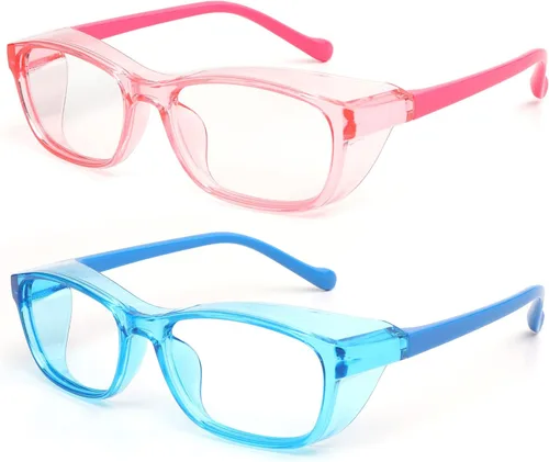 Miniatura 9 de ALWAYSUV Paquete de 2 lentes de seguridad para niños, antiempañamiento, bloqueo de luz azul, lentes transparentes de 5 a 12 años