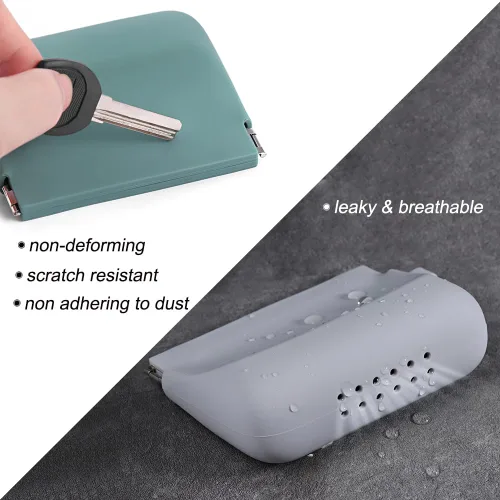 Miniatura 2 de Freewindo Organizador de auriculares de silicona con cable, estuche organizador portátil de cables de datos, monedero de silicona para cambio