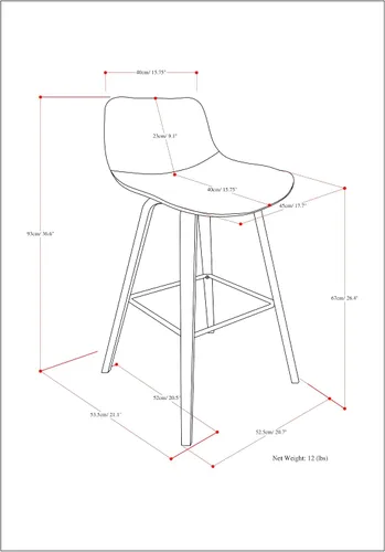Miniatura 3 de SIMPLIHOME Randolph Taburetes de mostrador (juego de 2) – asientos de cocina tapizados de madera curvada de 28 pulgadas de altura de asiento