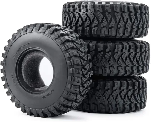 RCLIONS 4pcs 2.2" Crawler neumáticos 4.921 * 1.969 in con inserto de espuma para 1/10 RC Crawler Car Axial SCX10 TRX4 Wraith RBX10 RR10