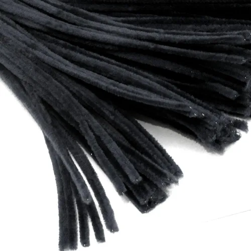 The Crafts Outlet Tallos de chenilla, limpiador de tuberías, 12 pulgadas (11.8 in), 10 unidades, negro