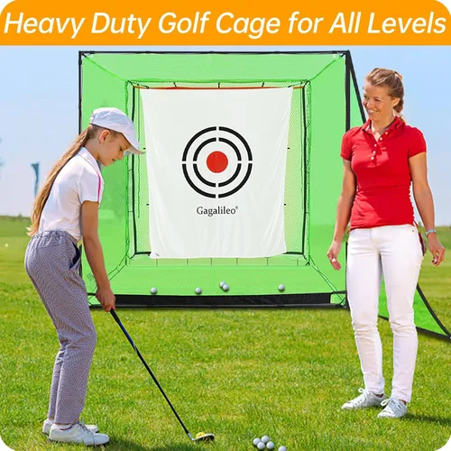 Miniatura 5 de Gagalileo Golf Driving Cage Net: Heavy Duty 1 in Steel Frame - Noise Reduction Target for Backyard Garage Indoor Simulator - 7x7x7 FT High Density