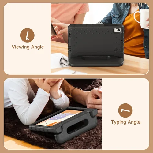 Miniatura 3 de Funda para tablet Walmart Onn de 7 pulgadas Gen 4 2024 Modelo: 100135924, peso ligero, a prueba de golpes, duradero, con soporte de mango Negro