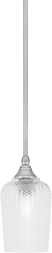 Miniatura 165 de Toltec Lighting Tallo Colgado Mini colgante, acabado de cobre negro, 3.5" cuadrado humo burbuja vidrio