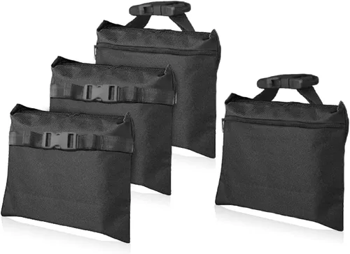 Sacos de Arena 4 Paquetes con 4 Bolsas de PE, Sacos de Arena de Servicio Pesado, Sacos de Arena para Peso con Cremallera y Correas con Hebilla para